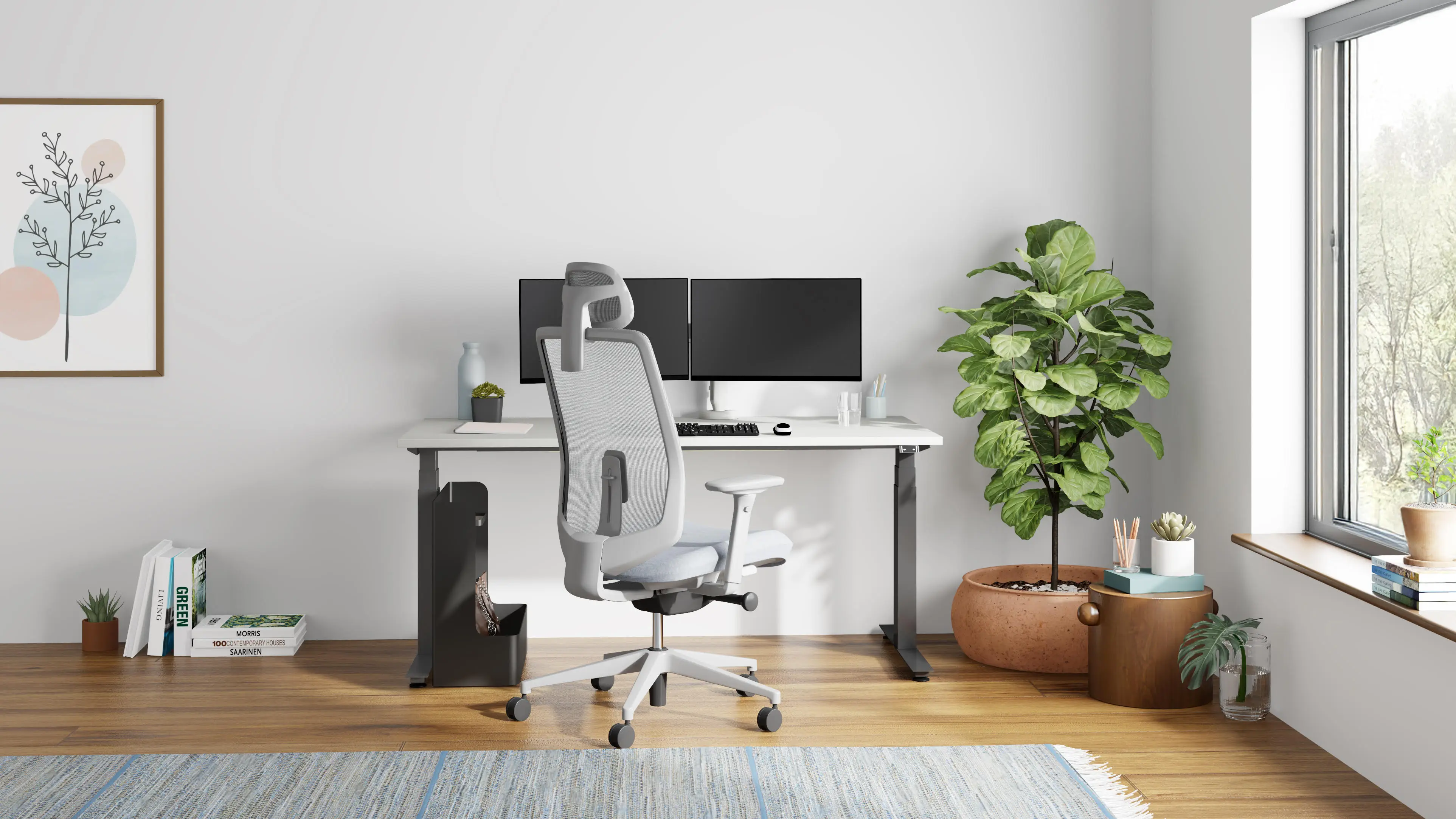 Verus Stuhl mit Ratio Tisch im modernen Arbeitsplatz